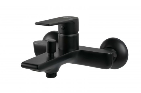 Z kodem LATO -7% !!! Vitalle STILLO Kios Bateria Wannowo-Prysznicowa Natynkowa 1-Uchwytowa 2-Otworowa Mosiężna Czarna Mat 3552500105