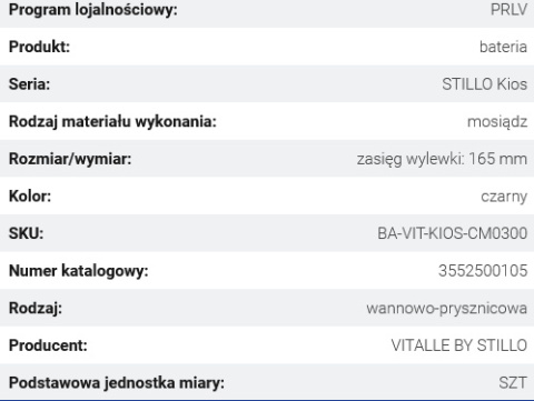 Z kodem LATO -7% !!! Vitalle STILLO Kios Bateria Wannowo-Prysznicowa Natynkowa 1-Uchwytowa 2-Otworowa Mosiężna Czarna Mat 3552500105