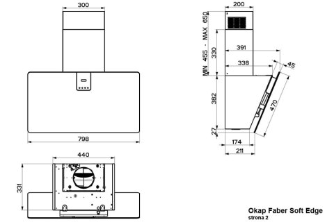 Faber Okap Przyścienny SOFT EDGE 80 BIANCO KOS 330.0597.528 Faber Okap Przyścienny SOFT EDGE 80 BIANCO KOS 330.0597.528