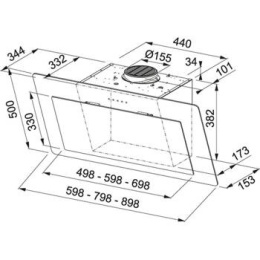 Franke Studio Neo FNO 805 BK okap ścienny czarne szkło 330.0591.775