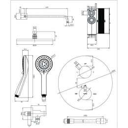 OMNIRES Y TERMOSTATYCZNY SYSTEM PRYSZNICOWY PODTYNKOWY Y CHROM SYSYT05CR