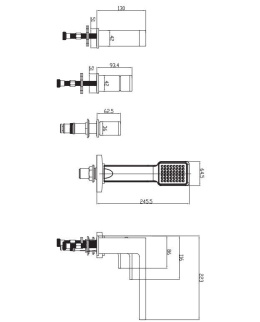 Omnires Baretti Bateria nawannowa 4 otworowa chrom BA7832CR