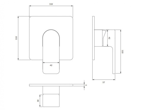 Omnires Baretti Bateria prysznicowa podtynkowa czarny mat BA7845BL