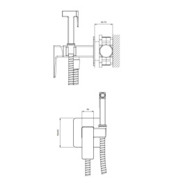 Omnires Parma Bateria Bidetowa czarny mat SYSPMBI2BL