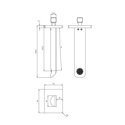 Omnires Sacramento Wylewka wannowa czarny mat WDSACRAMENTOBL
