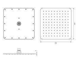 Omnires Slimline Deszczownica czarny mat WG225/OBL