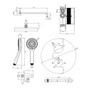Omnires Y Zestaw prysznicowy podtynkowy termostatyczny z deszczownicą czarny SYSYT05BL