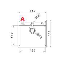 Pyramis Zlewozmywak CAMEA (53x50) 1B szary beton 70058401