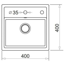 Pyramis Zlewozmywak Camea Mini 40x40 1B Bez piaskowy 070013701