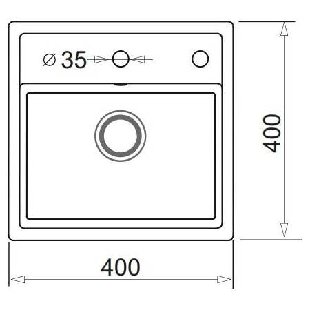 Pyramis Zlewozmywak Camea Mini 40x40 Szary Beton 070058101 Pyramis Zlewozmywak Camea Mini 40x40 Szary Beton 070058101