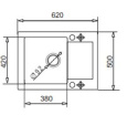 Pyramis Zlewozmywak Mido 62x50 1B 1D Czarny 070088401