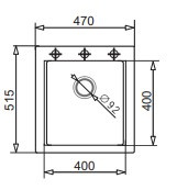 Pyramis Zlewozmywak Siros 47x51,5 1B Czarny 070084301