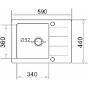 Pyramis Zlewozmywak Sparta 59x44 1B 1D Szary beton 070026901