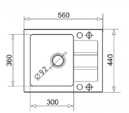 Pyramis Zlewozmywak Sparta Mini 56x44 1B 1D Czarny 070179412