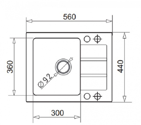 Pyramis Zlewozmywak Sparta Mini 56x44 1B 1D Czarny 070179412 Pyramis Zlewozmywak Sparta Mini 56x44 1B 1D Czarny 070179412
