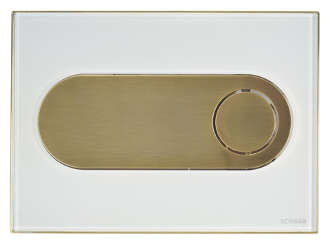 Schwab PRZYCISK SPŁUKUJĄCY CIRCLE SZKŁO, białe - złoto 675040 Schwab PRZYCISK SPŁUKUJĄCY CIRCLE SZKŁO, białe - złoto 675040
