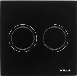 Schwab PRZYCISK SPŁUKUJĄCY ITEA DUO GLASS, czarny 4060419838