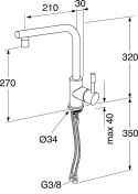 Villeroy & Boch Bateria STEEL SHOWER, antracyt, wyciągana wylewka VB-9697 01 05