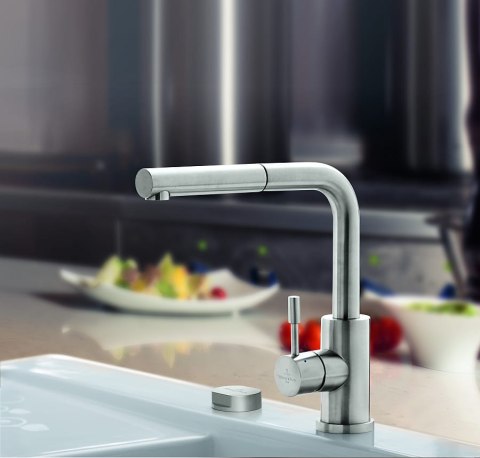 Villeroy & Boch Bateria STEEL SHOWER, stal, wyciągana wylewka VB-9697 01 LC Villeroy & Boch Bateria STEEL SHOWER, stal, wyciągana wylewka VB-9697 01 LC