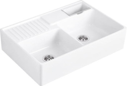 Villeroy & Boch Zlewozmywak DWUKOMOROWY MAN. snow white PREMIUMLINE VB-6323 91 KG