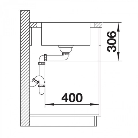 BLANCO Zlewozmywak DINAS 45 S Mini stal szczotkowana, 525123