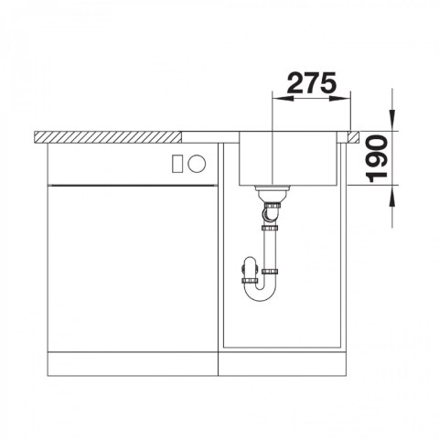 BLANCO Zlewozmywak DINAS 45 S Mini stal szczotkowana, 525123