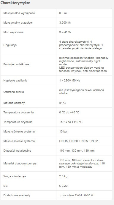 HEL-WITA Pompa obiegowa c.o. WITA go.future 2-60 LED 230 V PN 6/10 016013 HEL-WITA Pompa obiegowa c.o. WITA go.future 2-60 LED 230 V PN 6/10 016013