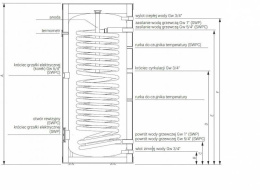 KOSPEL WYMIENNIK STOJĄCY 200L DO POMPY CIEPŁA SWP-200