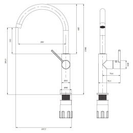 Omnires Tula Bateria kuchenna grafitowa TL6050GR