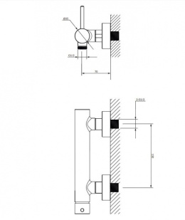 Omnires Y Bateria prysznicowa ścienna chrom Y1240CR