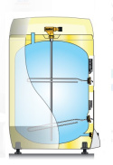 OSO HOTWATER SX150 NIERDZEWNY PODGRZEWACZ C.W.U 150L Z ZAWORAMI BEZP. I MIESZAJĄCYM ORAZ DWIEMA 2 KW GRZAŁKAMI