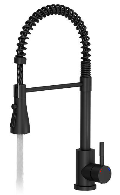 Quadron BATERIA ZLEWOZMYWAKOWA STALOWA SALMA VERY BLACK Z WYCIĄGANĄ WYLEWKĄ SPRĘŻYNA KOLOR CZARNY MAT 3323520BLM Quadron BATERIA ZLEWOZMYWAKOWA STALOWA SALMA VERY BLACK Z WYCIĄGANĄ WYLEWKĄ SPRĘŻYNA KOLOR CZARNY MAT 3323520BLM