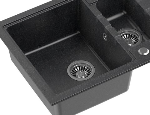 Quadron ZLEWOZMYWAK GRANITOWY PÓŁTORAKOMOROWY 78*50*20/13,5 CM Z OCIEKACZEM PETER 156 CZARNY ZE STALOWYM ODPŁYWEM HCQP57850CZK Quadron ZLEWOZMYWAK GRANITOWY PÓŁTORAKOMOROWY 78*50*20/13,5 CM Z OCIEKACZEM PETER 156 CZARNY ZE STALOWYM ODPŁYWEM HCQP57850CZK