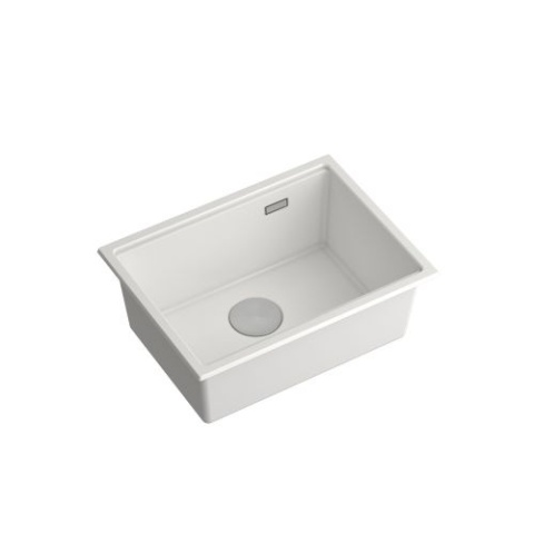 Quadron Zlewozmywak 1-komorowy podwieszany Clark 580 Alabaster/Złoty BM5843221U-WH-PVDC1