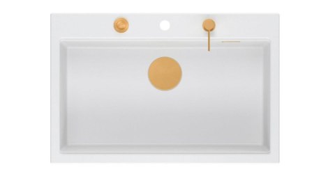 Quadron Zlewozmywak granitowy MARC 1-komorowy 76x50 cm biały/snow white + Nano MIEDŹ PVD HQM7650U1_PVDC1 Quadron Zlewozmywak granitowy MARC 1-komorowy 76x50 cm biały/snow white + Nano MIEDŹ PVD HQM7650U1_PVDC1