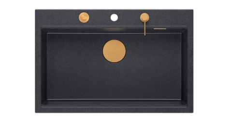 Quadron Zlewozmywak granitowy MARC 1-komorowy 76x50 cm czarny/black diamond + Nano MIEDŹ PVD HQM7650U8_PVDC1 Quadron Zlewozmywak granitowy MARC 1-komorowy 76x50 cm czarny/black diamond + Nano MIEDŹ PVD HQM7650U8_PVDC1