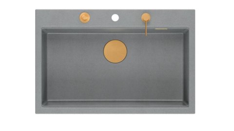Quadron Zlewozmywak granitowy MARC 1-komorowy 76x50 cm szary/silver stone + Nano MIEDŹ PVD HQM7650U5_PVDC1 Quadron Zlewozmywak granitowy MARC 1-komorowy 76x50 cm szary/silver stone + Nano MIEDŹ PVD HQM7650U5_PVDC1