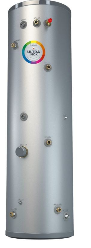 Thermes Zbiornik CWU 300l z dwiema wężownicami 2,97 + 0,81m2 ze stali nierdzewnej podgrzewacz z wężownicą i grzałką3kw 230V Thermes Zbiornik CWU 300l z dwiema wężownicami 2,97 + 0,81m2 ze stali nierdzewnej podgrzewacz z wężownicą i grzałką3kw 230V