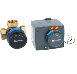 AFRISO ZESTAW - ZAWÓR 3-DR ARV 384 PROCLICK + SIŁOWNIK ARM 343 (3-pkt; DN25; 230 V AC; Rp1"; Kvs 10) 13 384 44