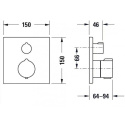 DURAVIT C.1 Termostatyczna bateria prysznicowa podtynkowa chrom C14200015010