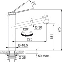 Z kodem LATO -7% !!! FRANKE Studio Bateria TANGO NEO PULL-OUT SPRAY stal szczotkowana INOX (115.0596.389)