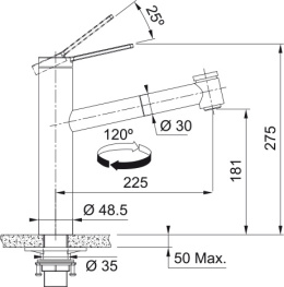 Z kodem LATO -7% !!! FRANKE Studio Bateria TANGO NEO PULL-OUT SPRAY stal szczotkowana INOX (115.0596.389)