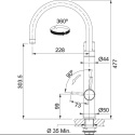 Z kodem LATO -7% !!! FRANKE studio Vital bateria kuchenna ze stałą wylewką chrom/gun metal 120.0621.229