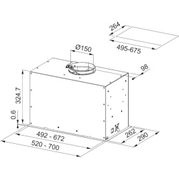 Franke STUDIO Okap podszafkowy Box Flush Evo A52 biały mat 305.0665.366