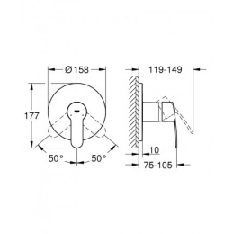 Grohe Bateria prysznicowa podtynkowa Grohe Eurostyle Cosmopolitan, jednouchwytowa, chrom 24051002