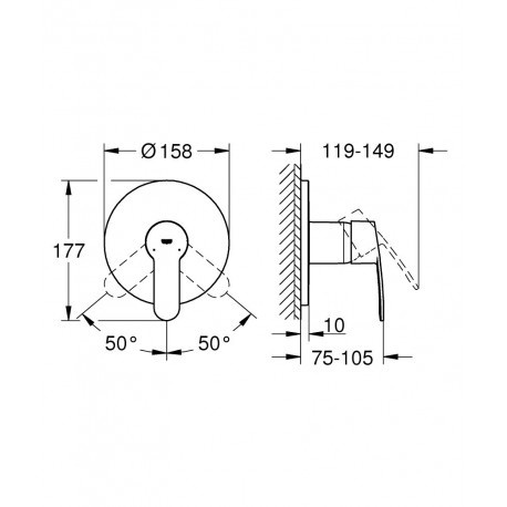 Grohe Bateria prysznicowa podtynkowa Grohe Eurostyle Cosmopolitan, jednouchwytowa, chrom 24051002 Grohe Bateria prysznicowa podtynkowa Grohe Eurostyle Cosmopolitan, jednouchwytowa, chrom 24051002