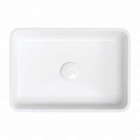 Omnires Parma M+ Umywalka nablatowa, 50 x 35 cm biały / czarny połysk PARMAUNBCP