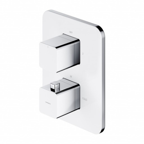 Omnires Parma Termostatyczna bateria prysznicowo-wannowa podtynkowa chrom/biały PM7436CRB