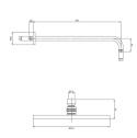 Omnires Slimline Deszczownica z ramieniem, ø25 grafit cm WGSET1GR Omnires Slimline Deszczownica z ramieniem, ø25 grafit cm WGSET1GR