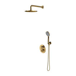 Omnires Y Termostatyczny system prysznicowy podtynkowy złoty SYSYT05GL